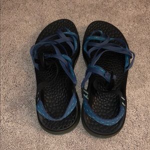 blue chacos. size nine.